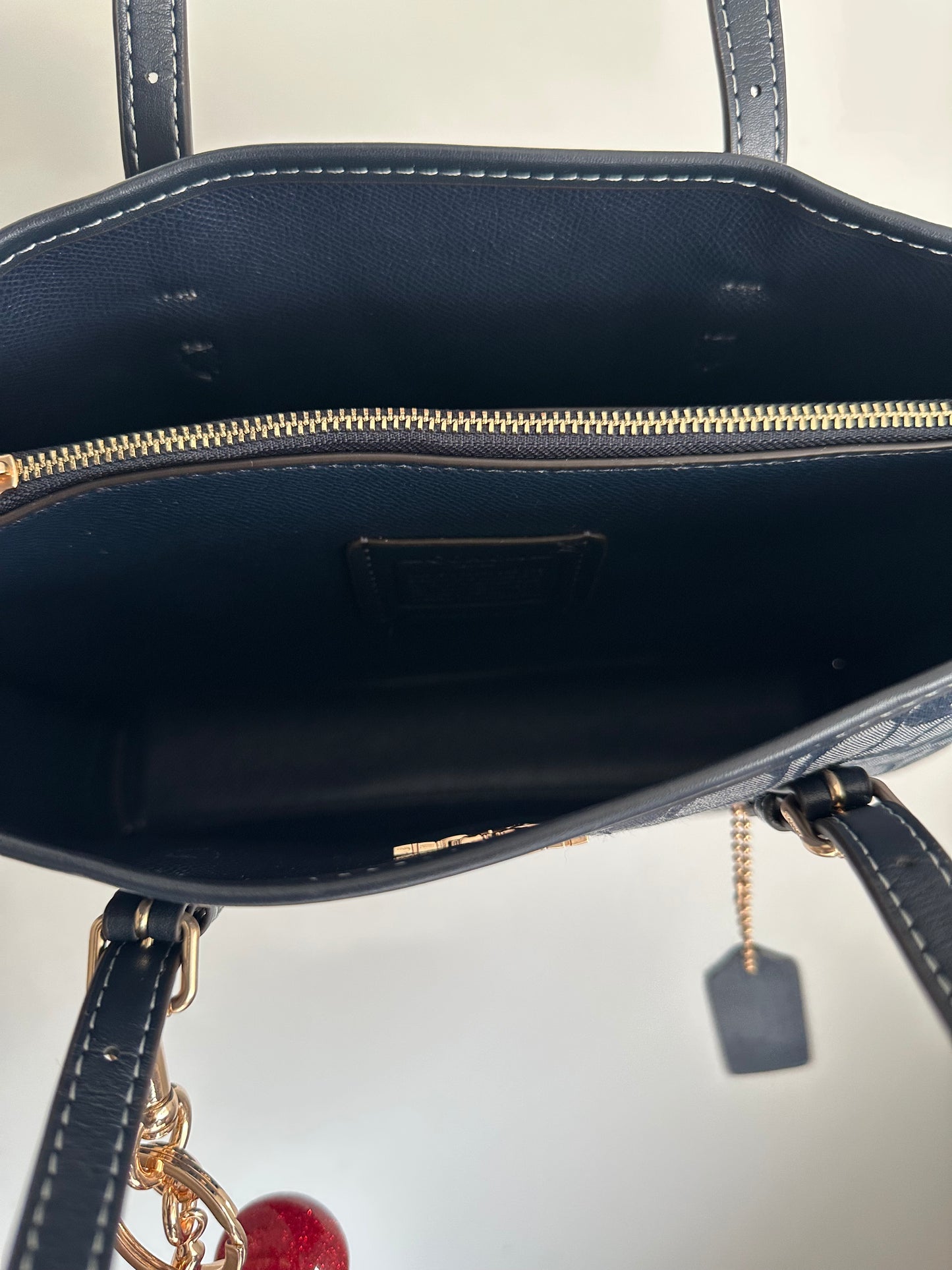 Denim Teri Coach Shoulder Handbag