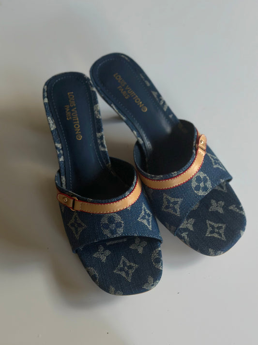90s Style Denim heels