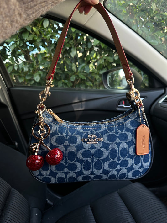 Teri Denim Shoulder Handbag