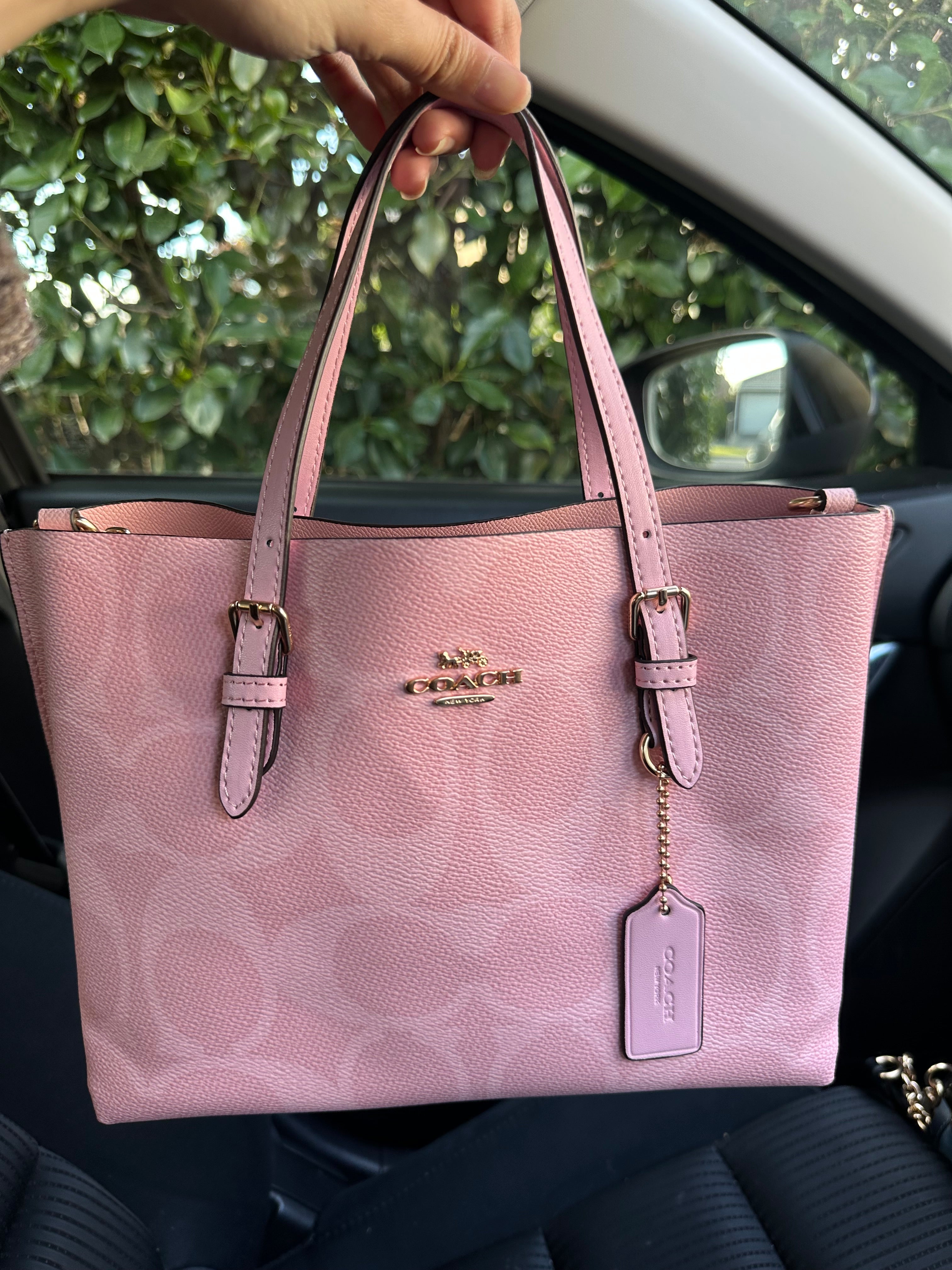 Pink Teri Coach Shoulder Handbag