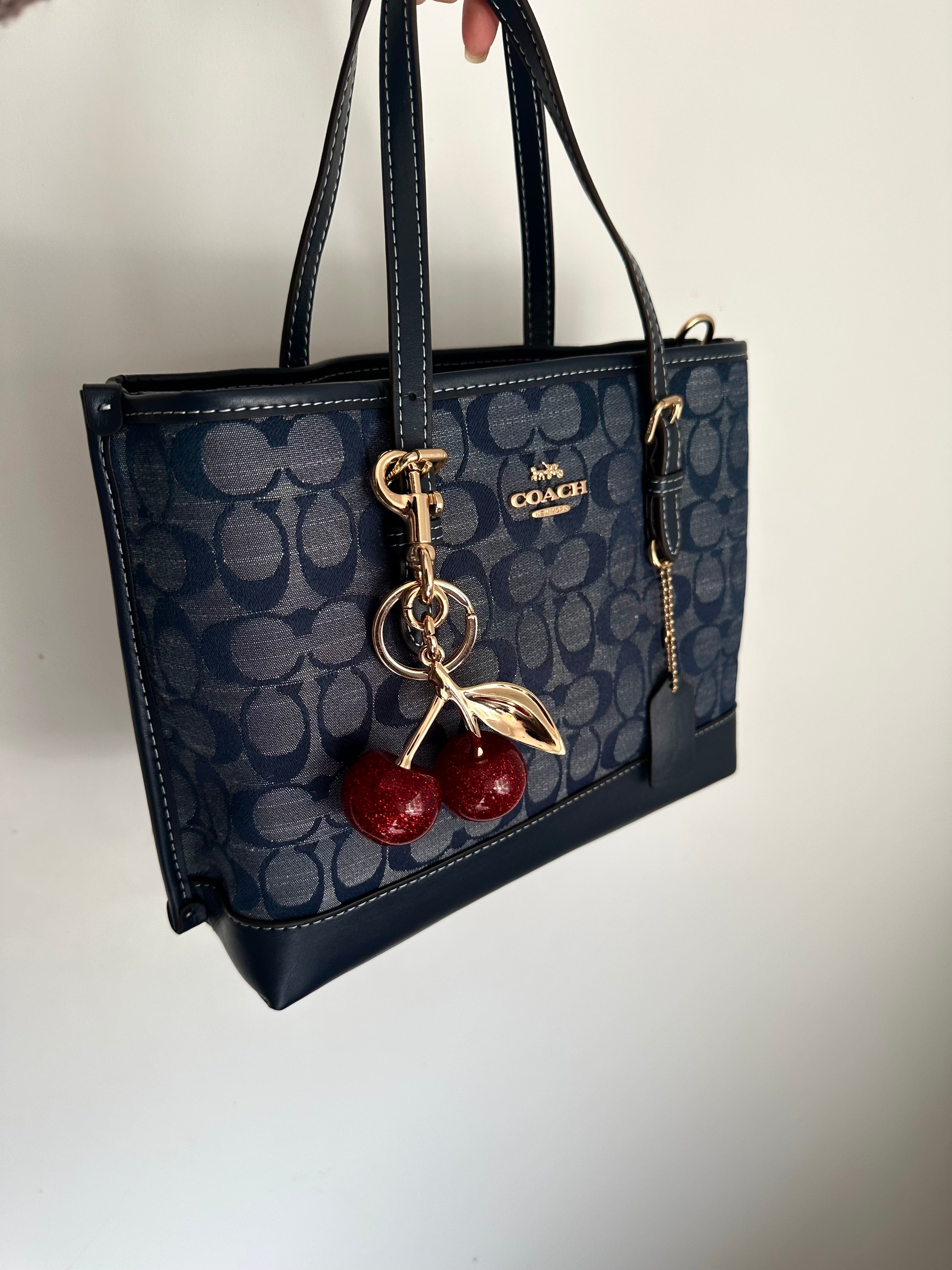 Denim Teri Coach Shoulder Handbag