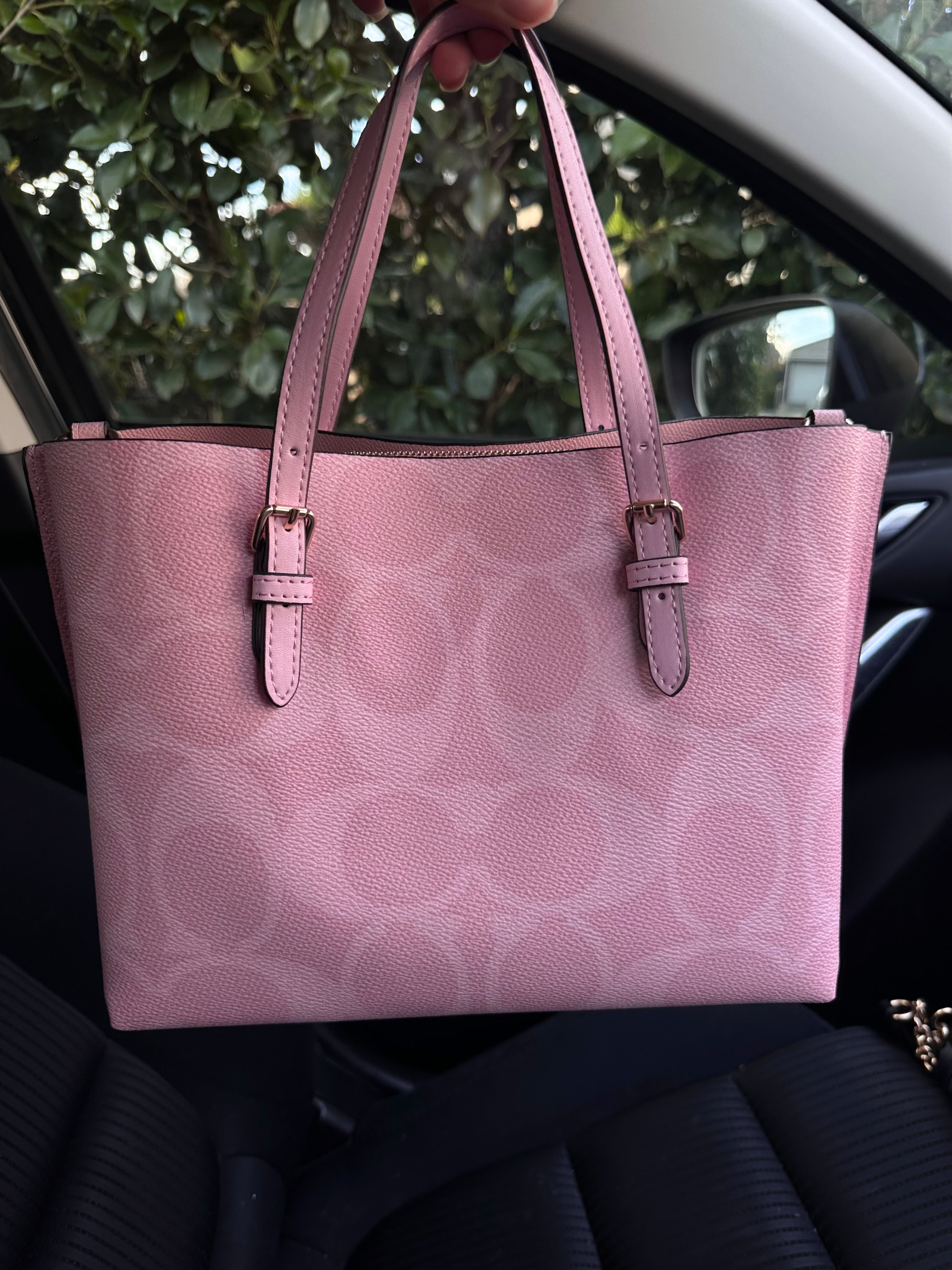 Pink Teri Coach Shoulder Handbag
