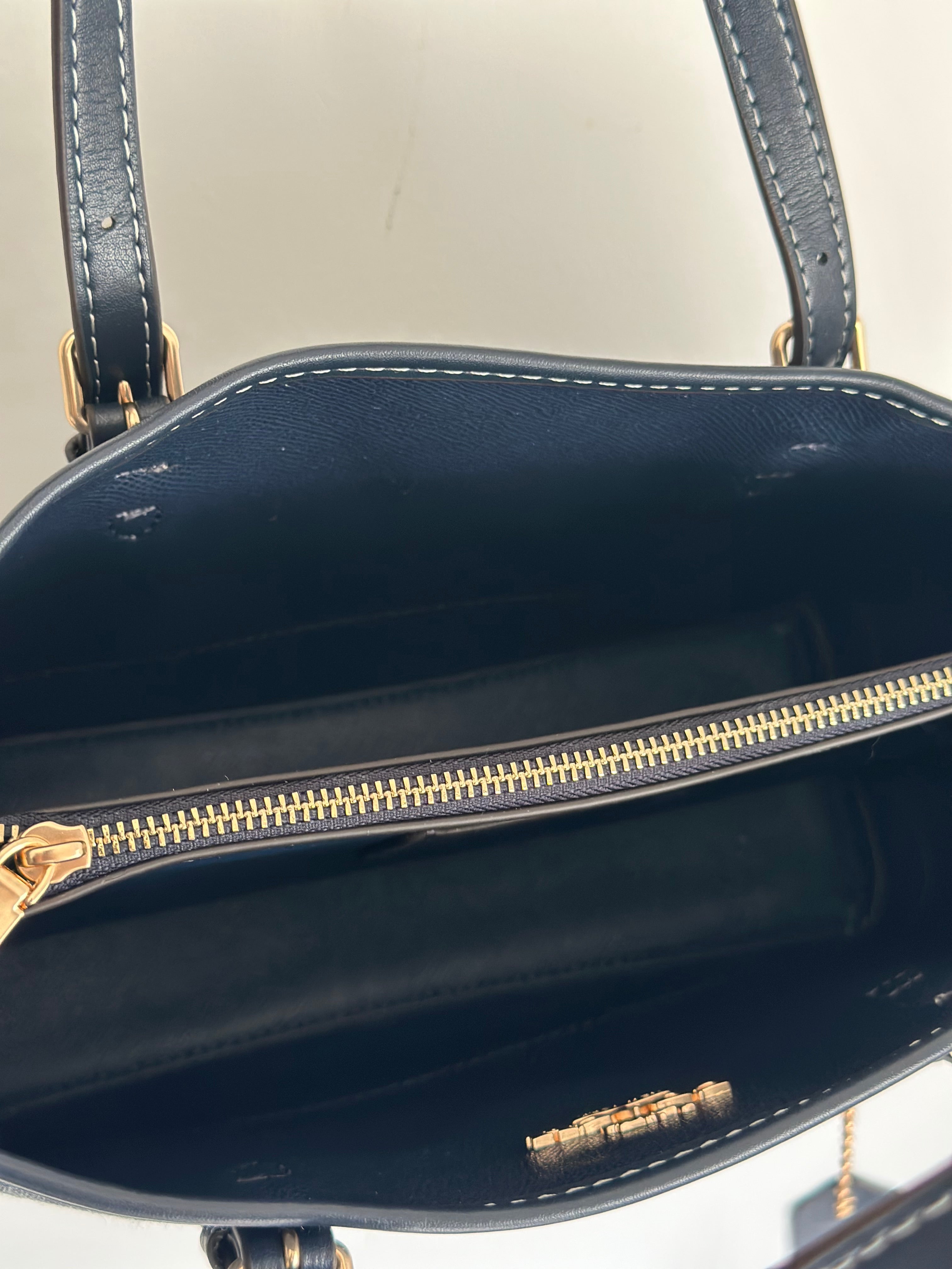 Denim Teri Coach Shoulder Handbag