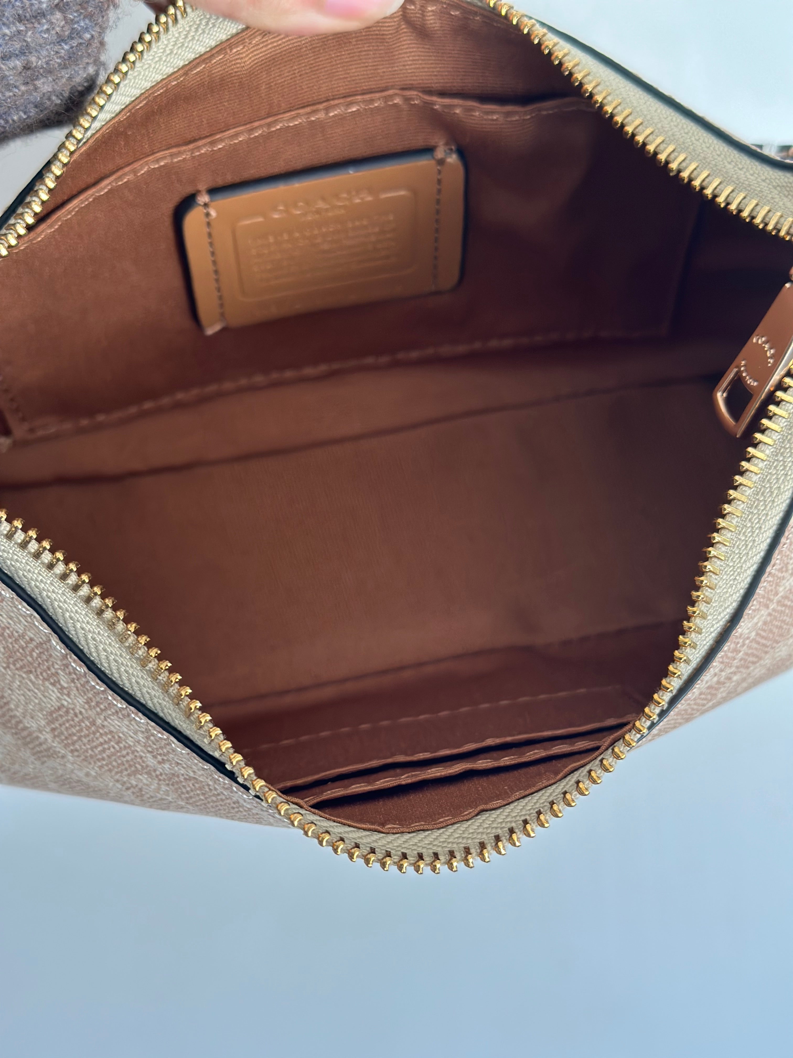 Beige cream Teri Coach Shoulder Handbag