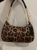 Teri Leopard Black Shoulder Handbag