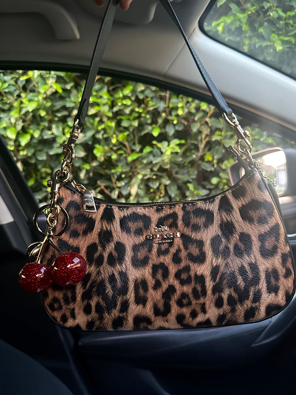 Teri Leopard Black Shoulder Handbag