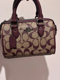 Mini Rowan Satchel Signature Canvas Burgundy Crossbody Bag