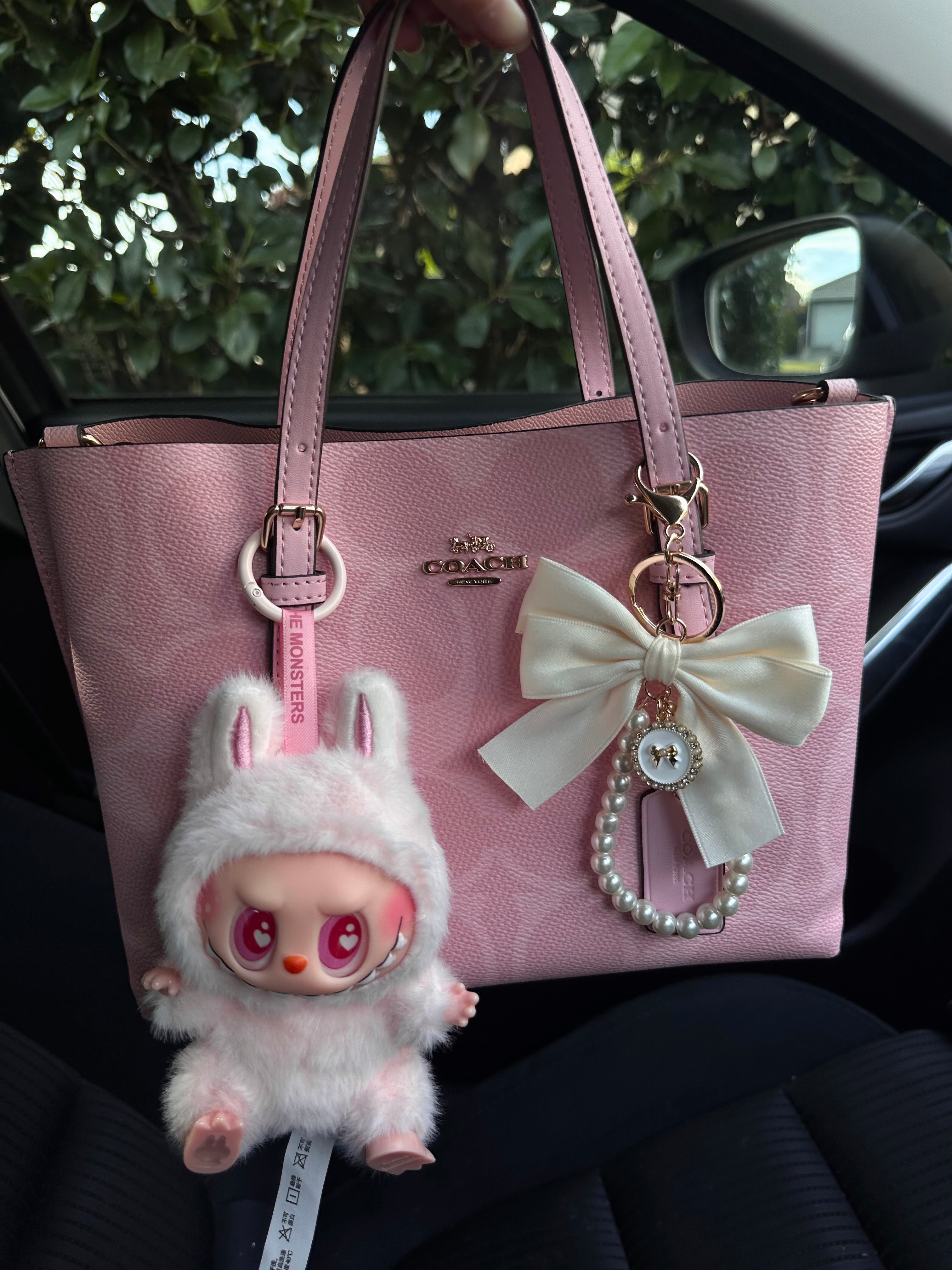 Pink Teri Coach Shoulder Handbag