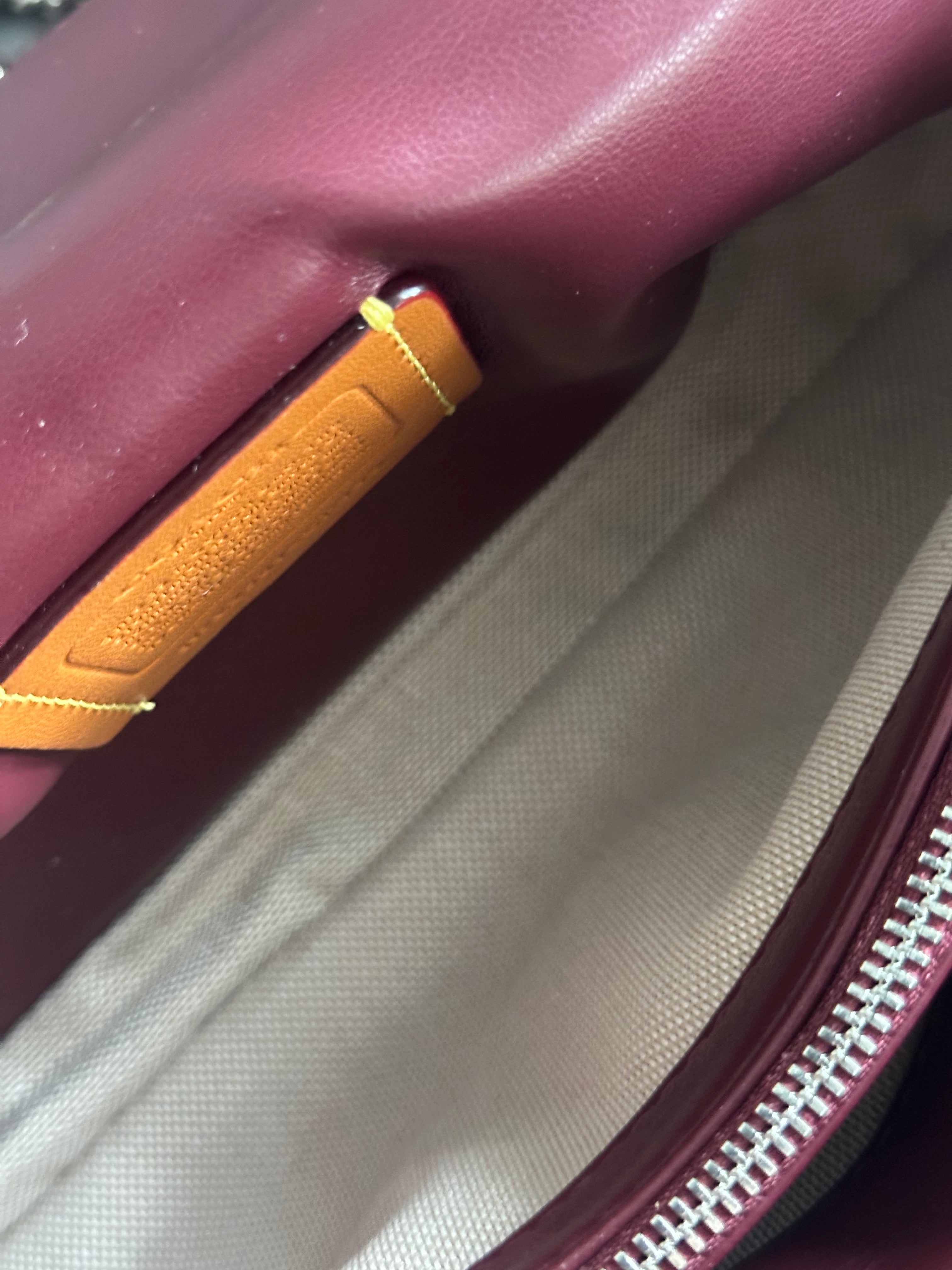 Burgundy leather Tabby 26 Charmed bag