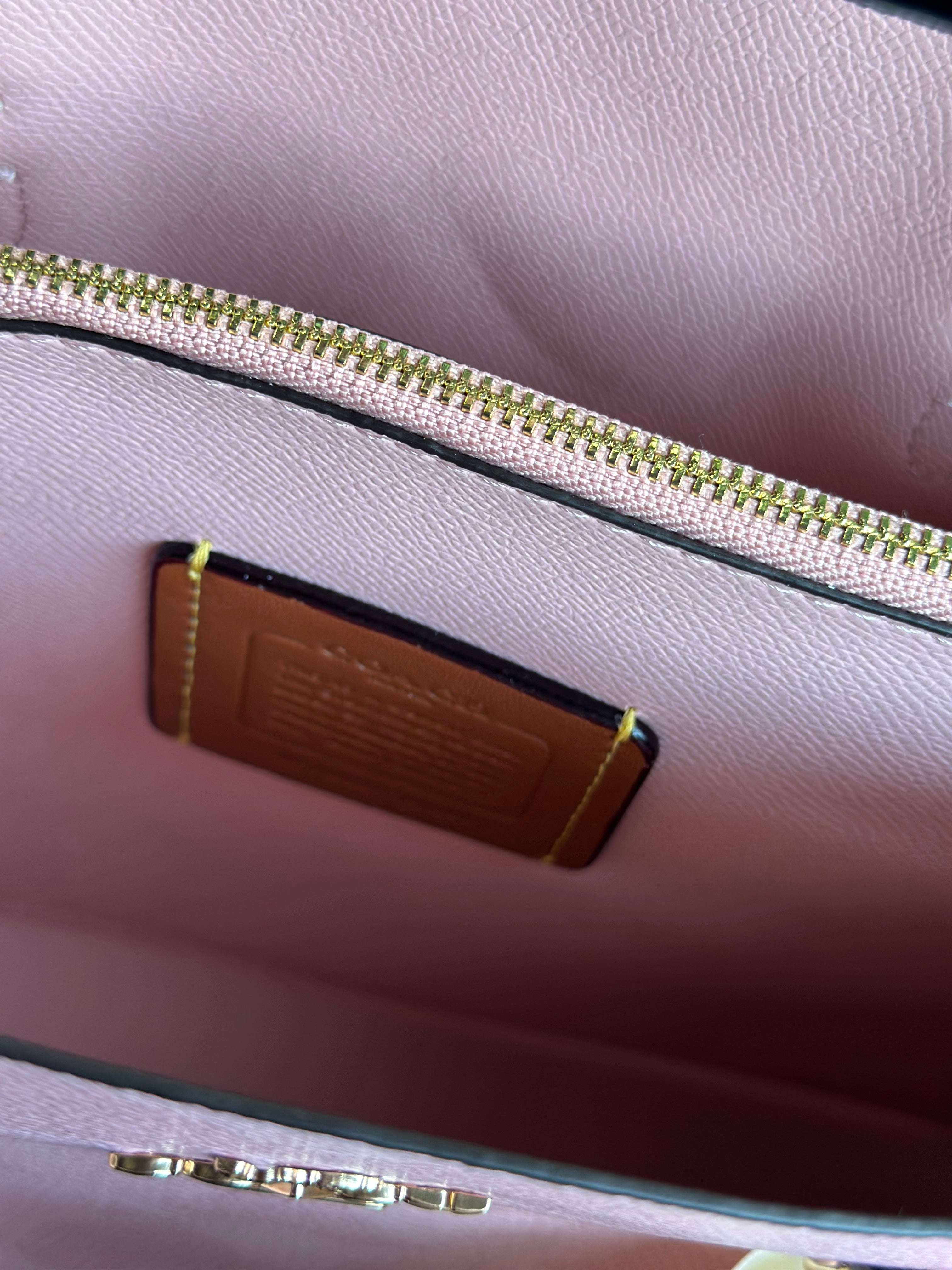 Pink Teri Coach Shoulder Handbag