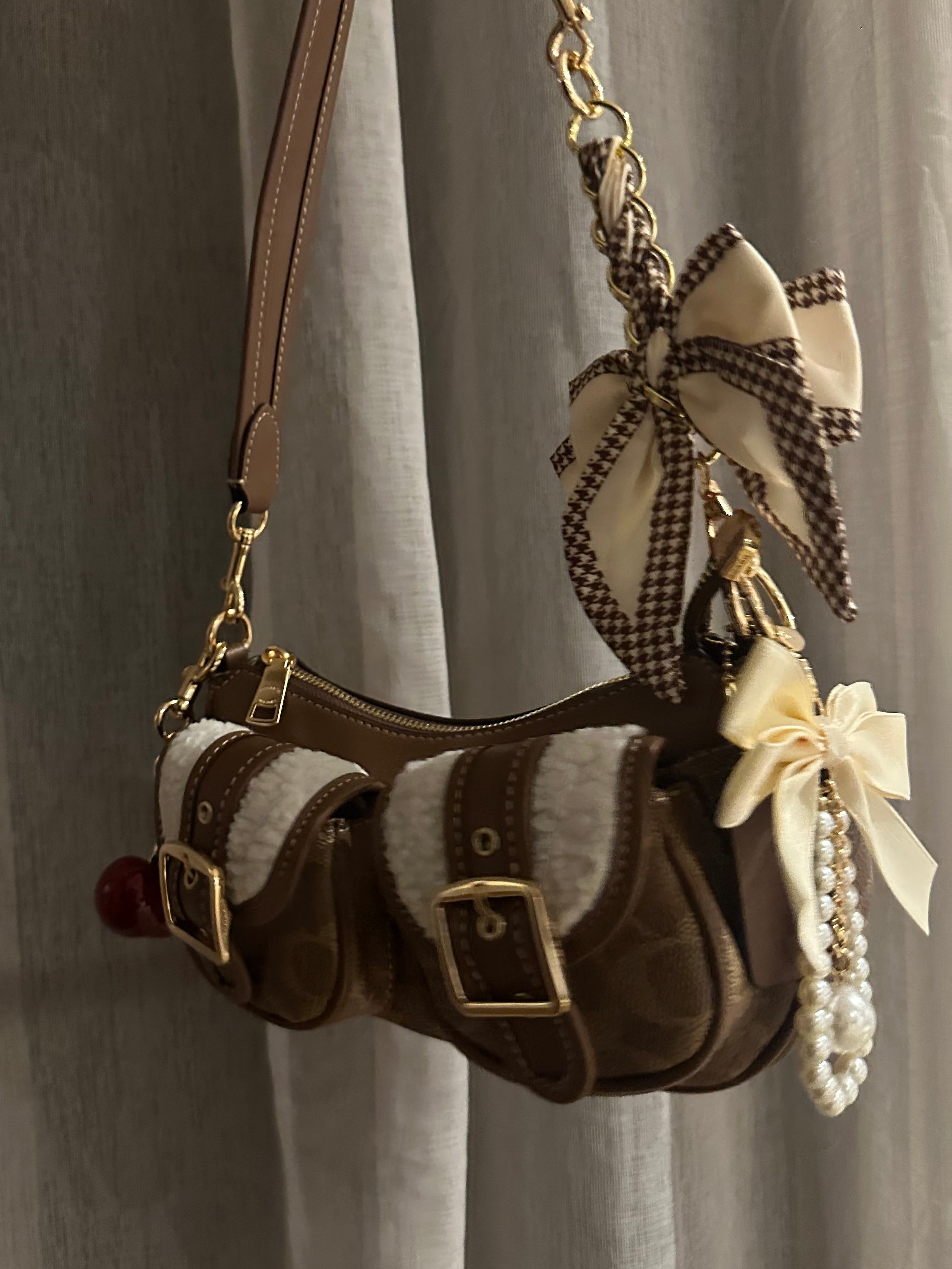 Ashton Shoulder Bag-Denim Brown