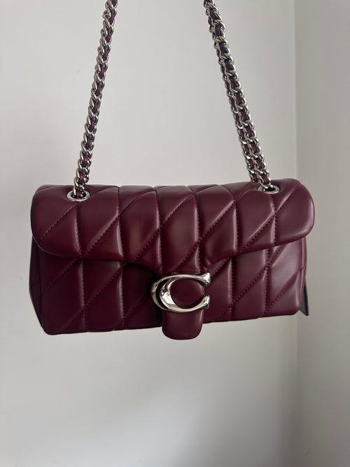 Burgundy leather Tabby 26 Charmed bag