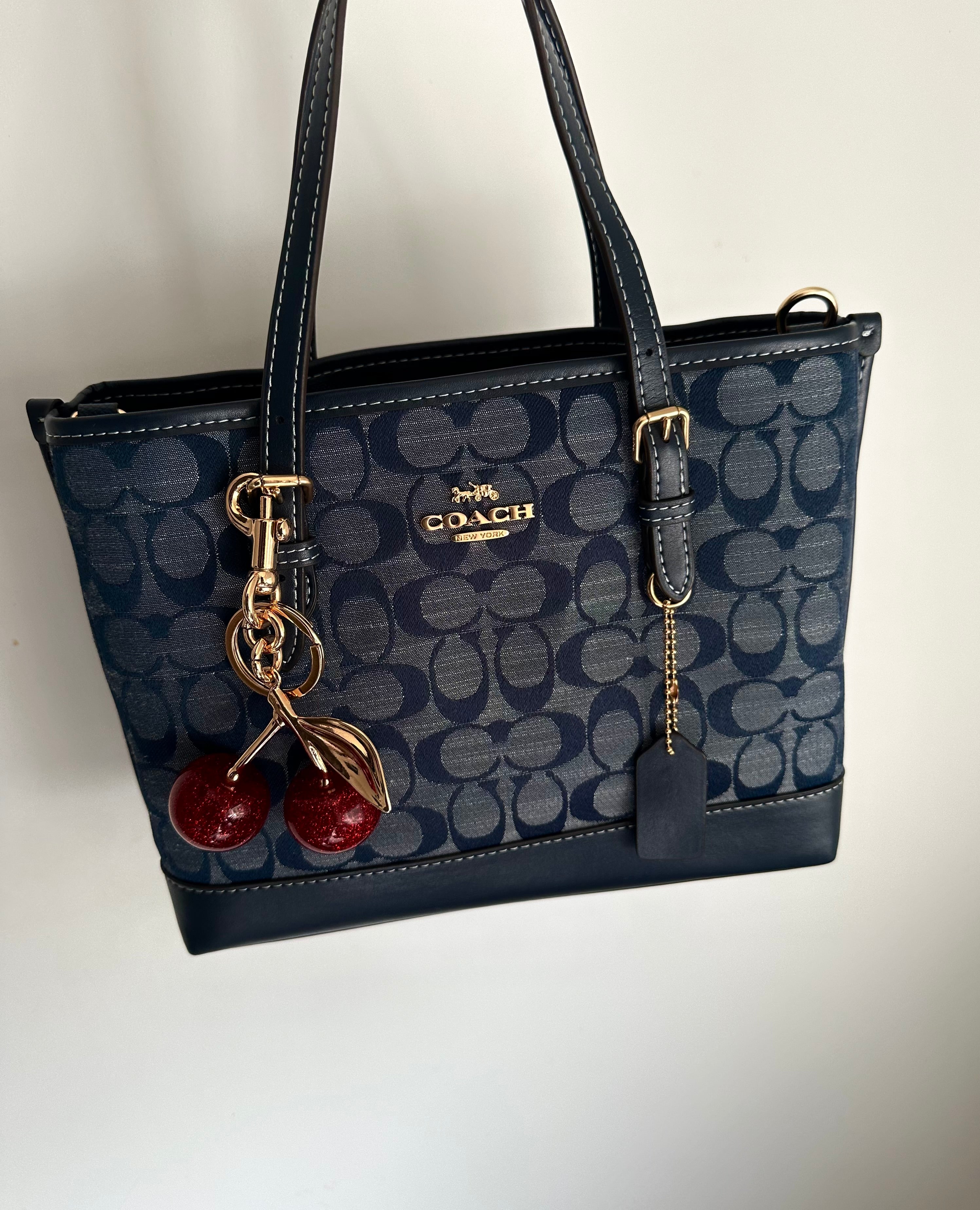 Denim Teri Coach Shoulder Handbag
