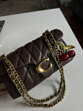 Tabby 26 Chain Shoulder Bag – Chocolate Brown