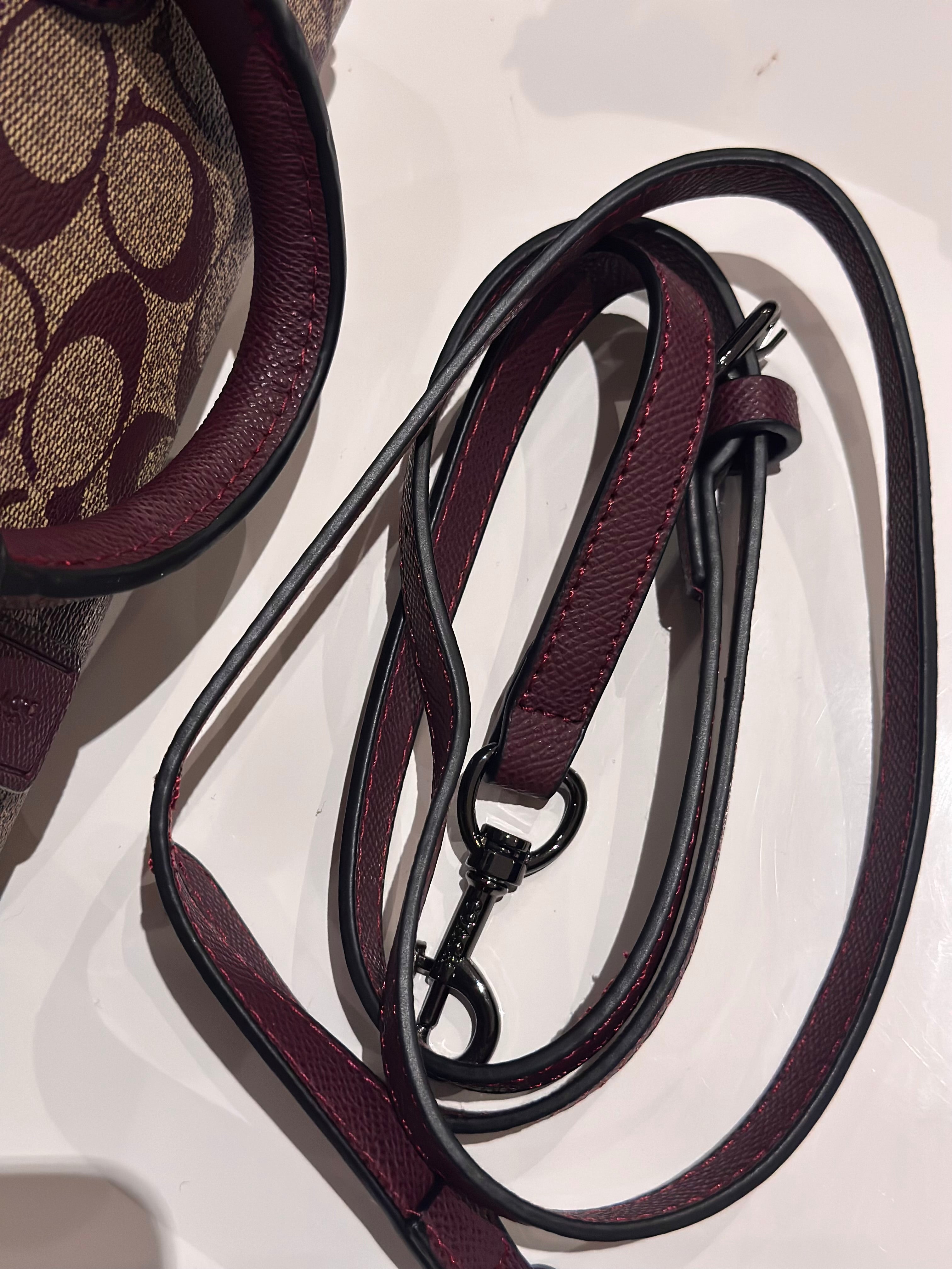 Mini Rowan Satchel Signature Canvas Burgundy Crossbody Bag