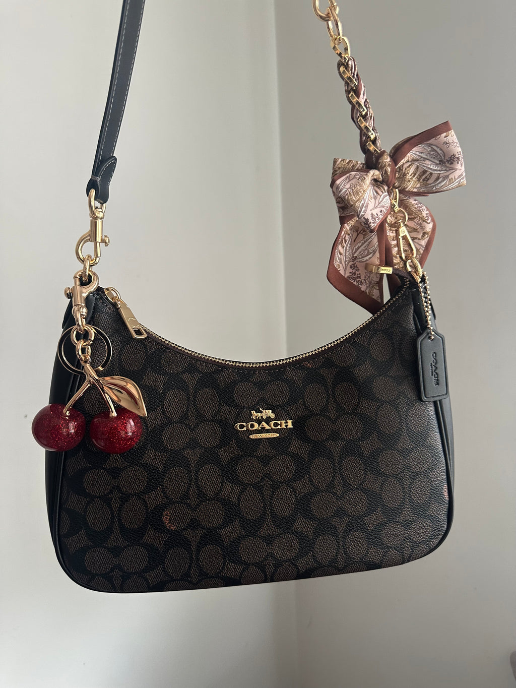 Hobo brown leather Teri Charmed bag