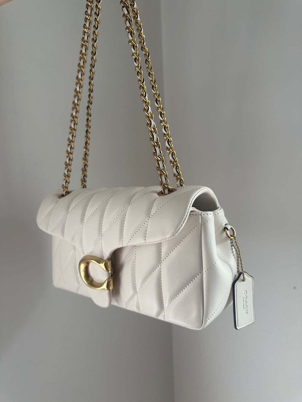 White leather Tabby 26 Bag