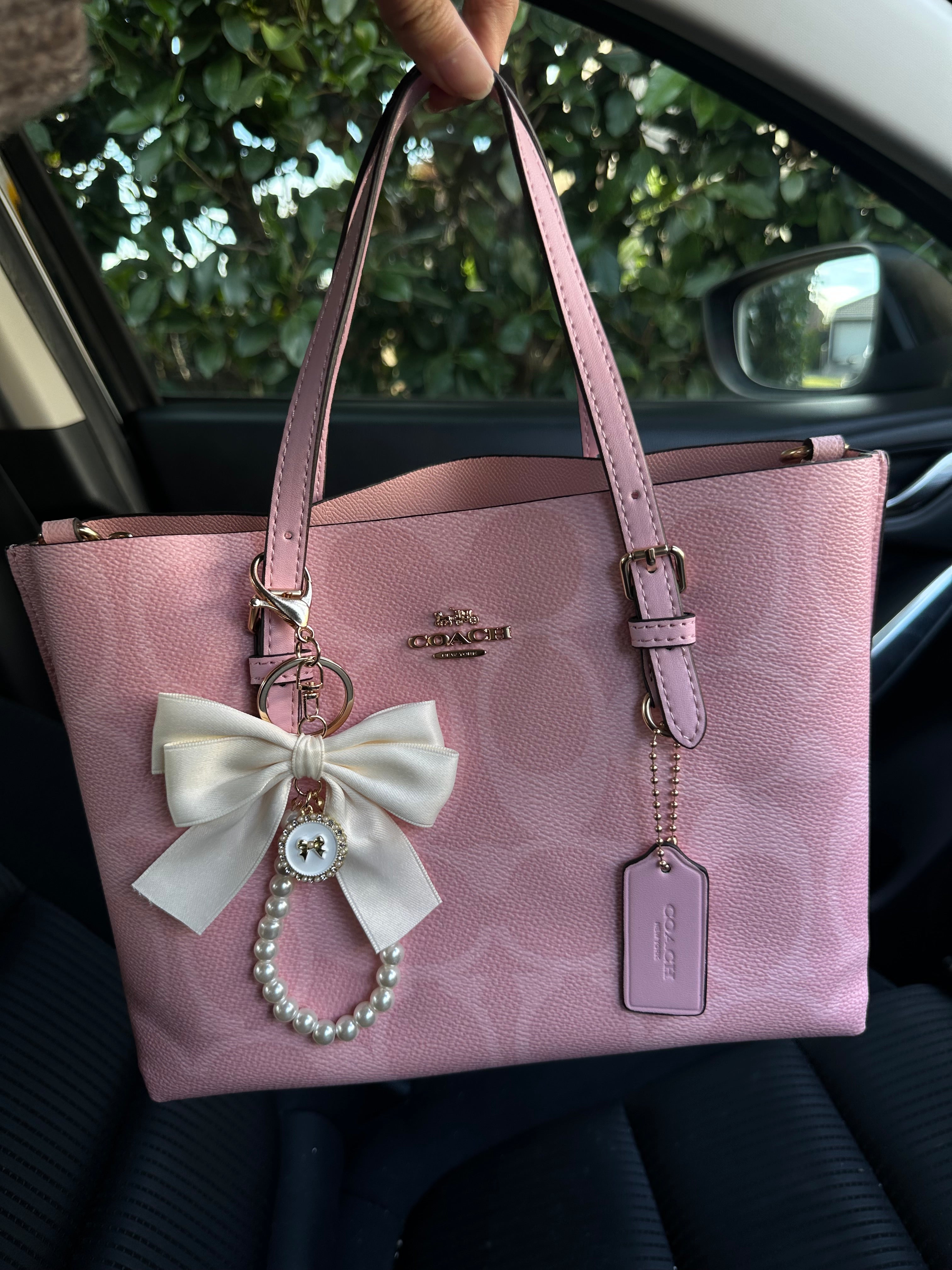 Pink Teri Coach Shoulder Handbag