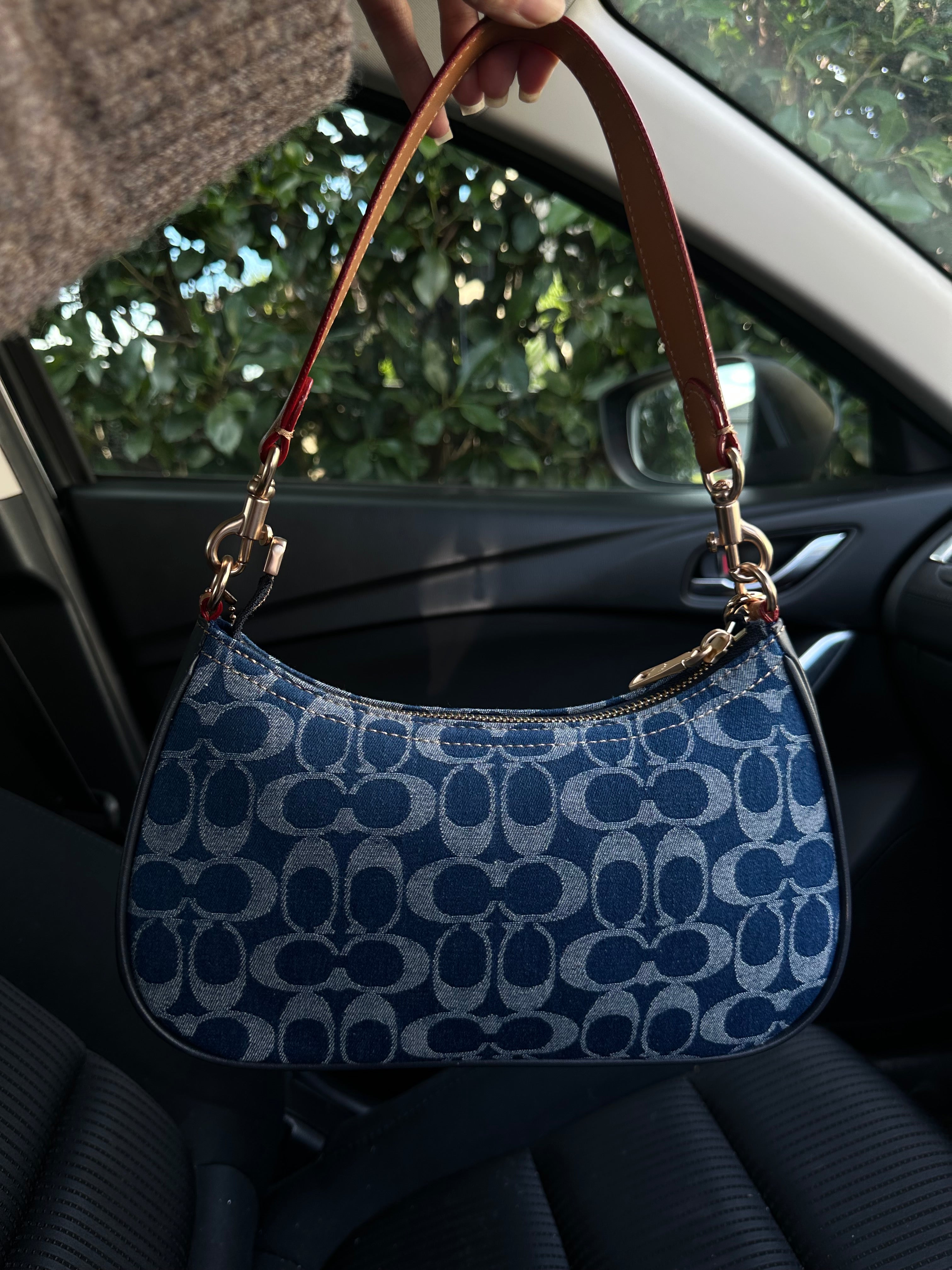 Teri Denim Shoulder Handbag