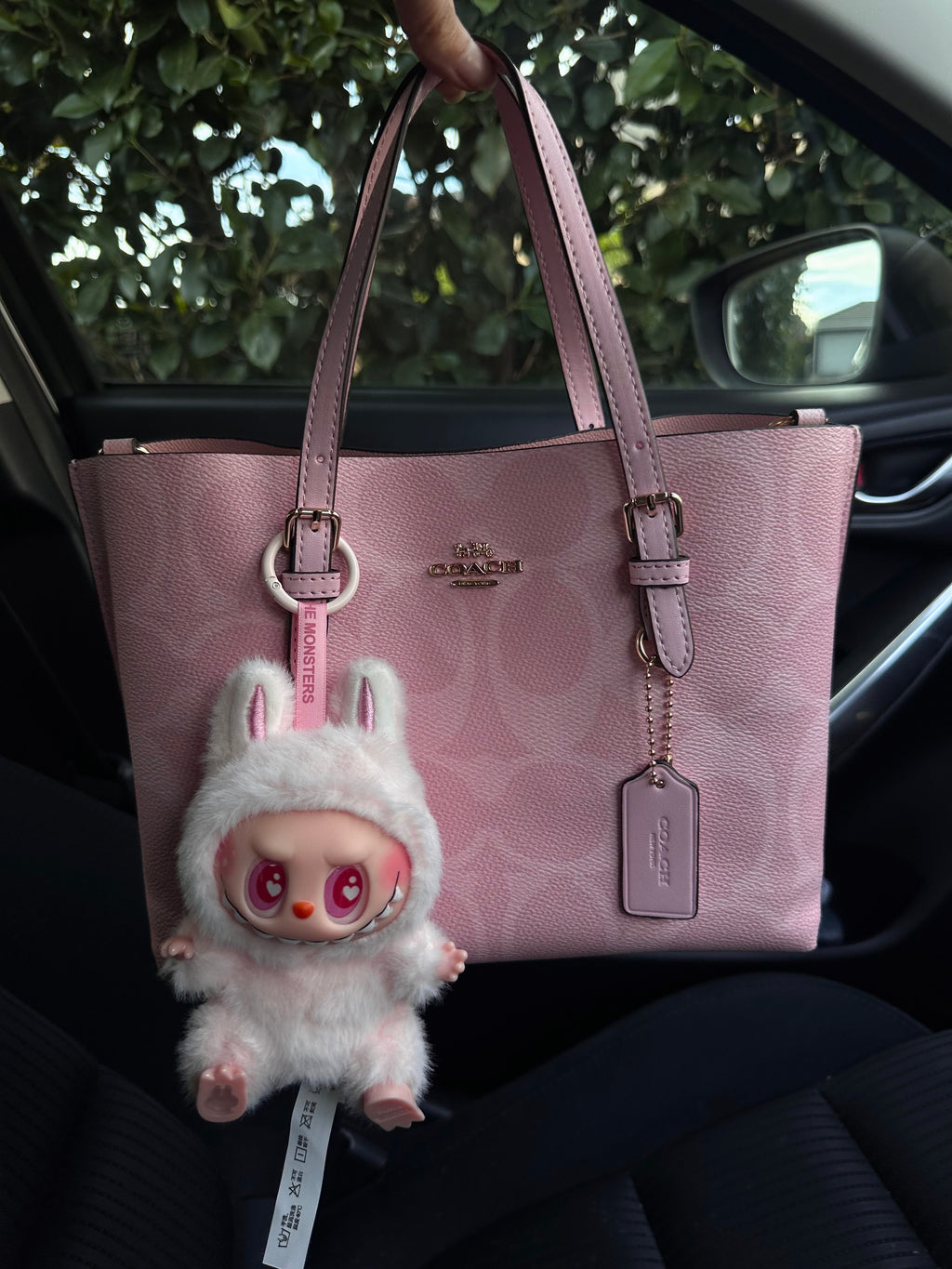 Pink Teri Coach Shoulder Handbag