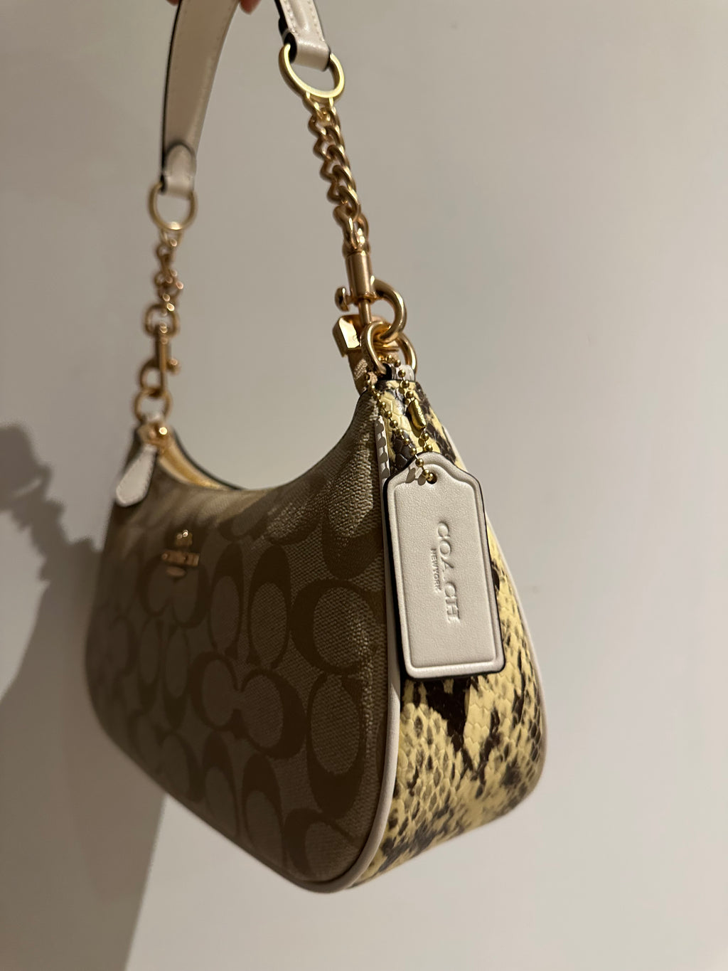 Teri Snake print Shoulder Handbag