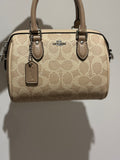 Mini Rowan Satchel Signature Canvas Beige Crossbody Bag