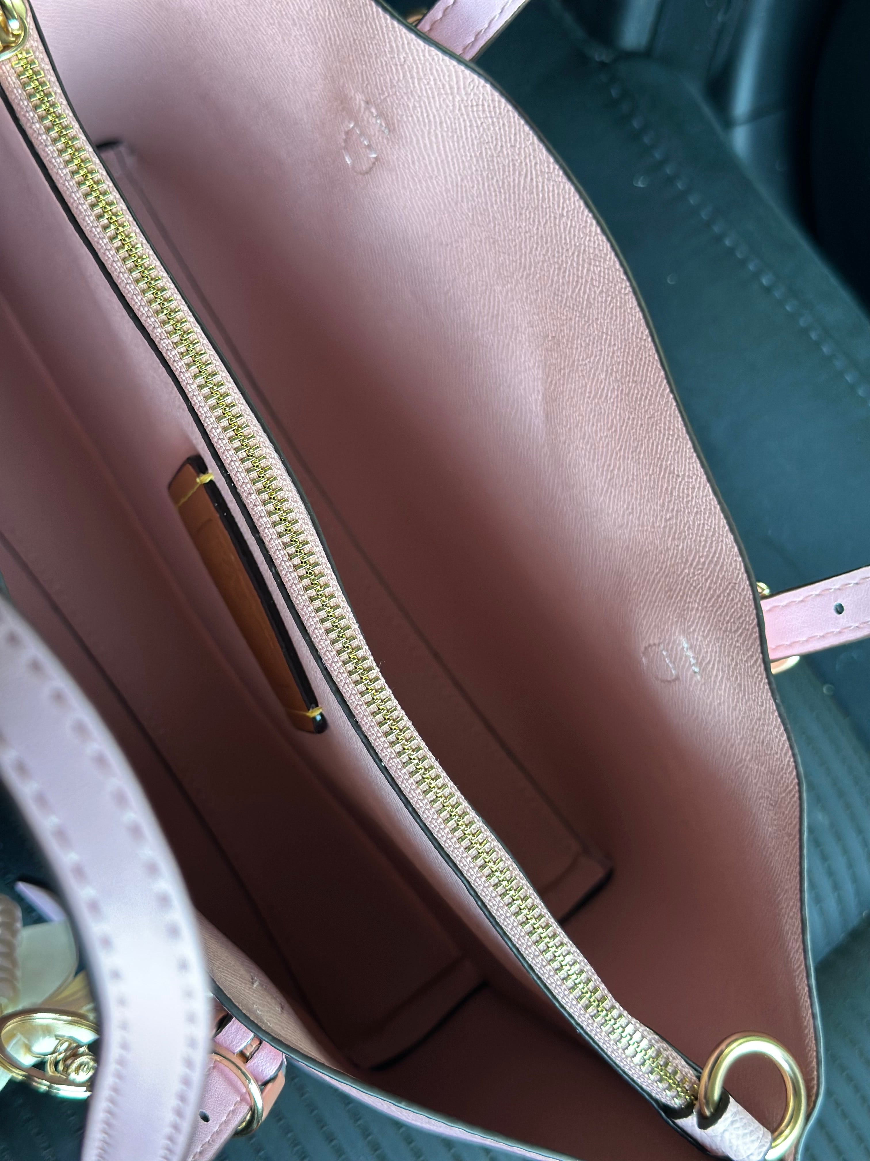 Pink Teri Coach Shoulder Handbag