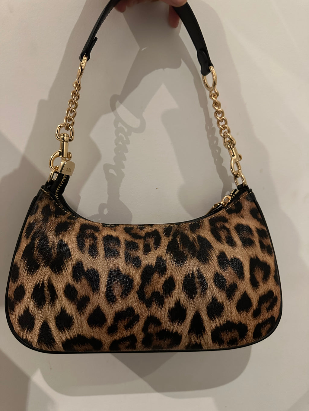 Teri Leopard Black Shoulder Handbag