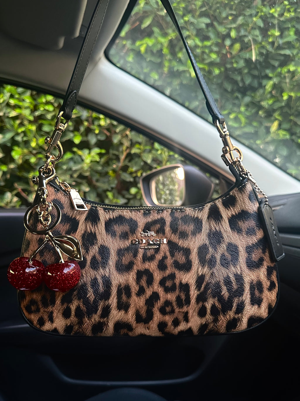 Teri Leopard Black Shoulder Handbag