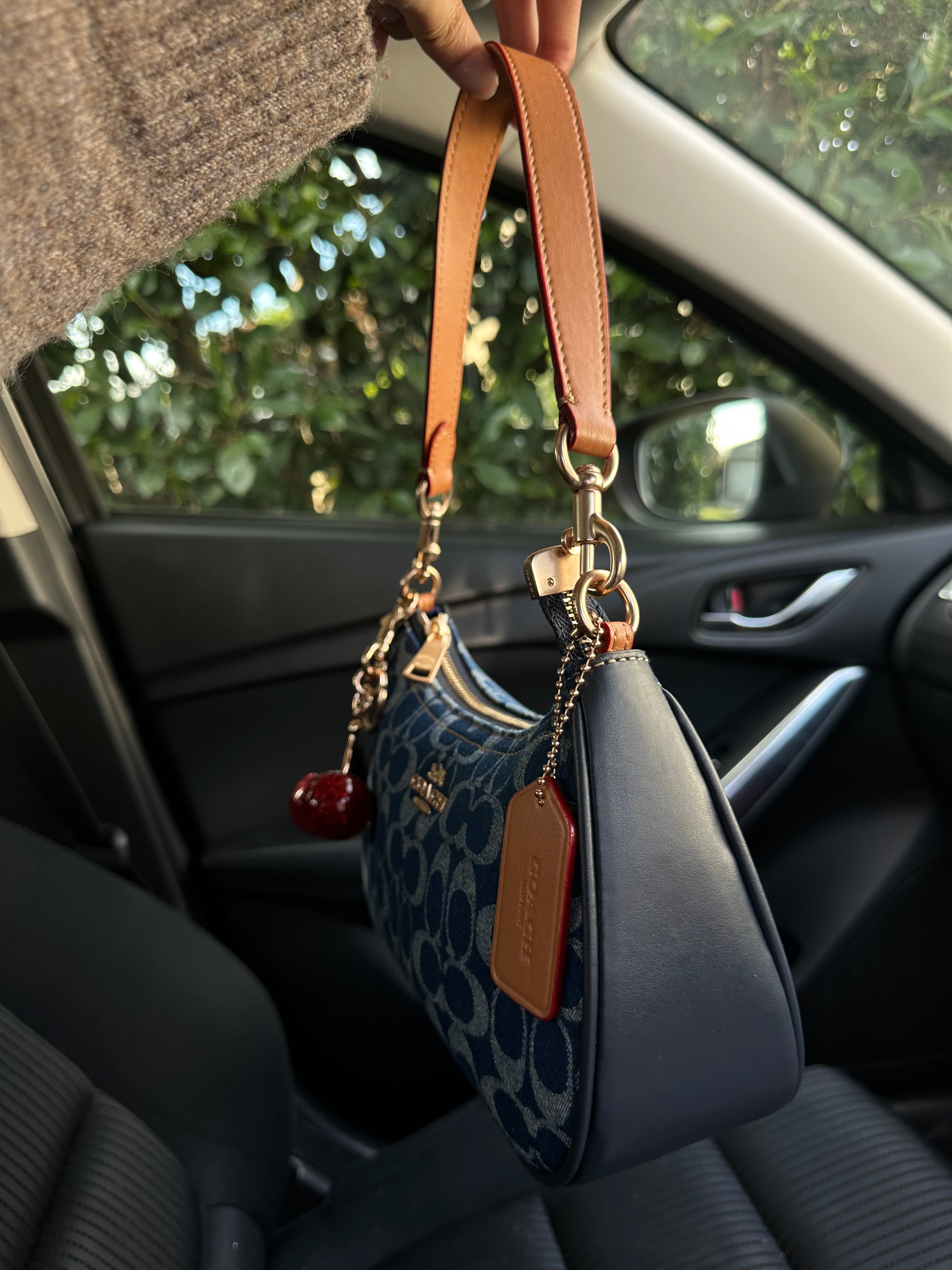 Teri Denim Shoulder Handbag
