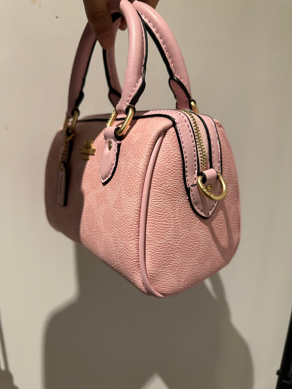 Mini Rowan Satchel Signature Canvas Pink Crossbody Bag