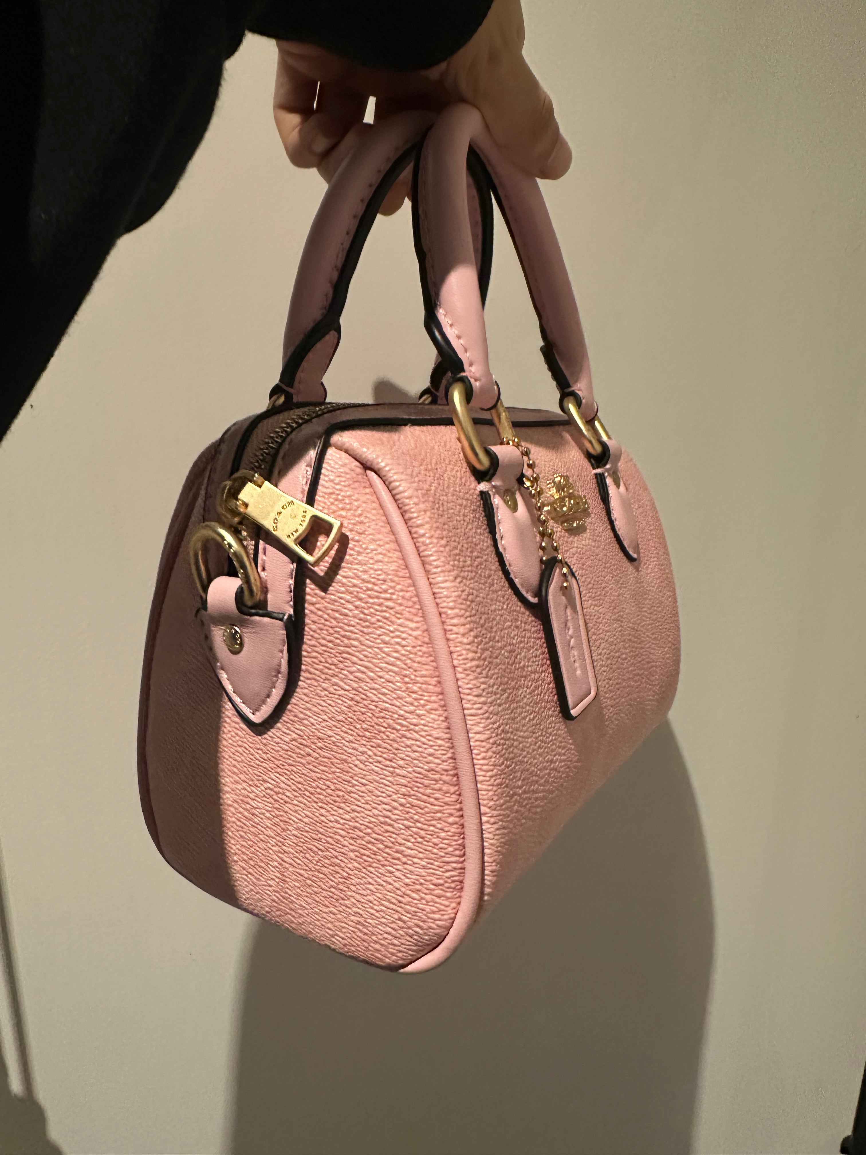 Mini Rowan Satchel Signature Canvas Pink Crossbody Bag
