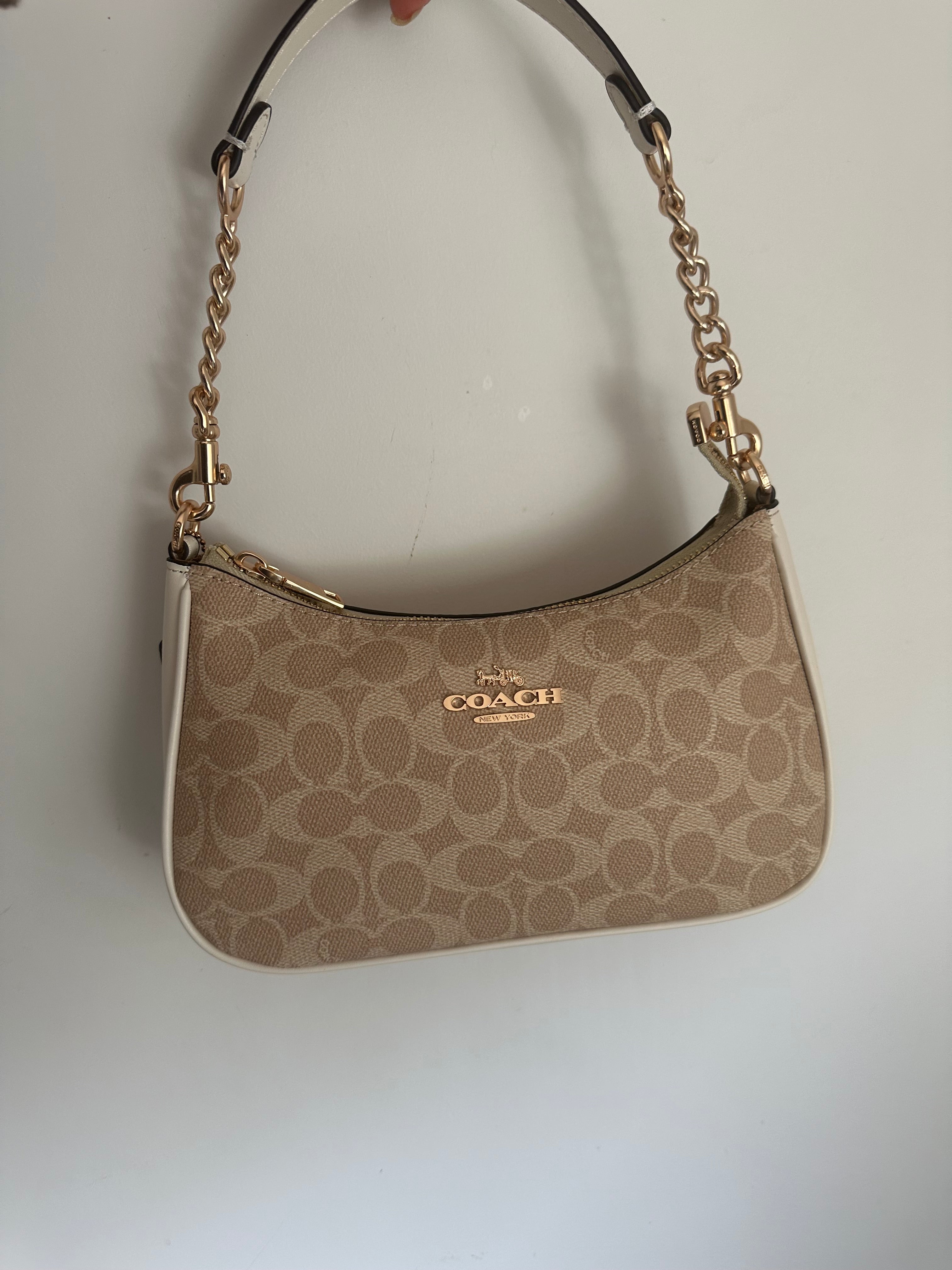Beige cream Teri Coach Shoulder Handbag