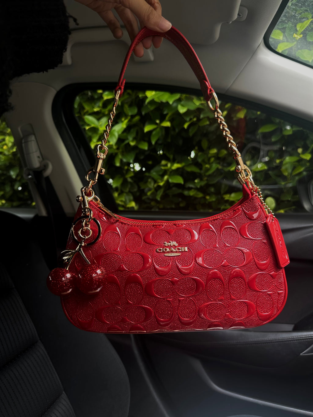 Glossy Red Teri Charmed bag