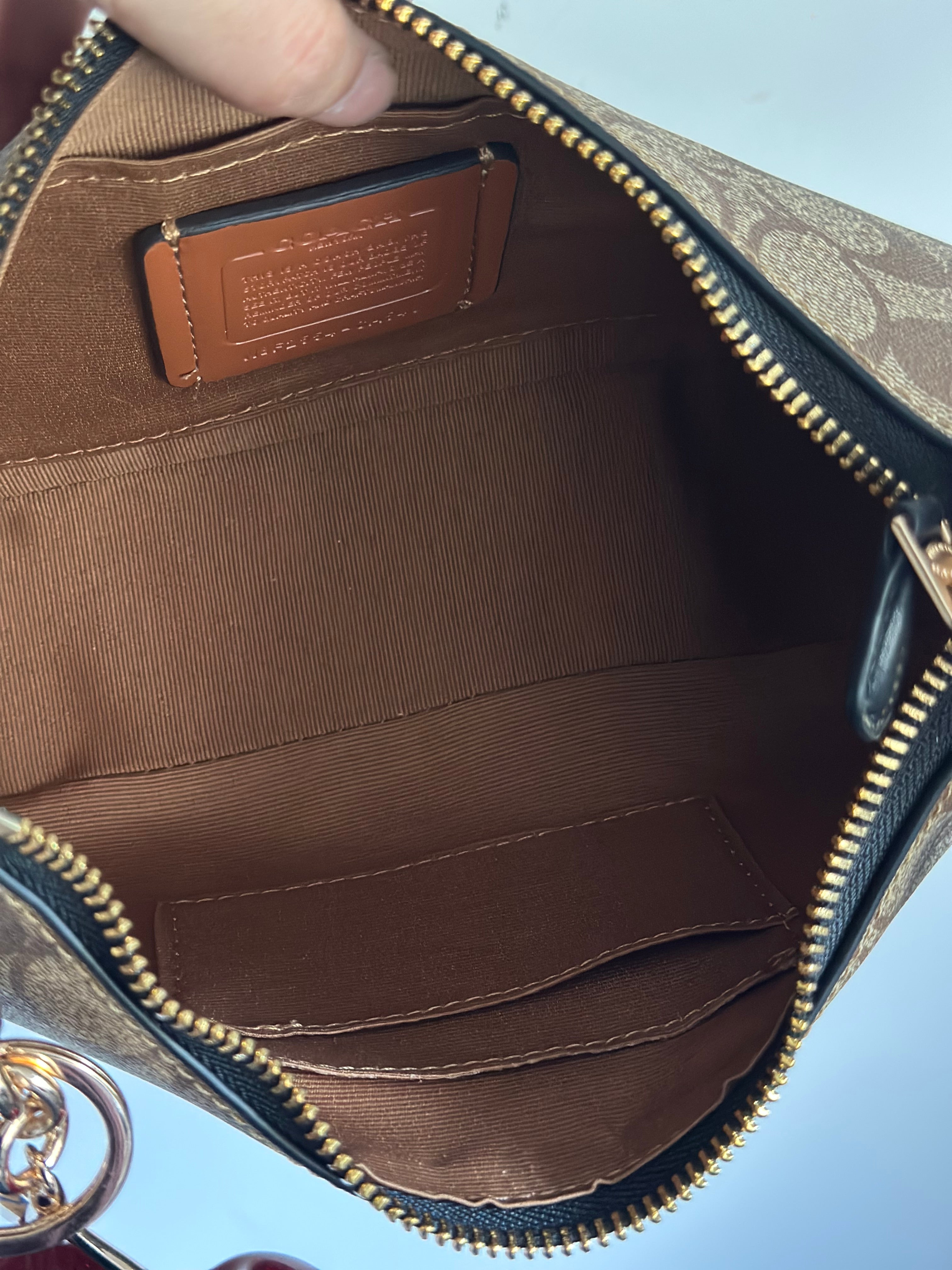 Beige Black Shoulder Handbag