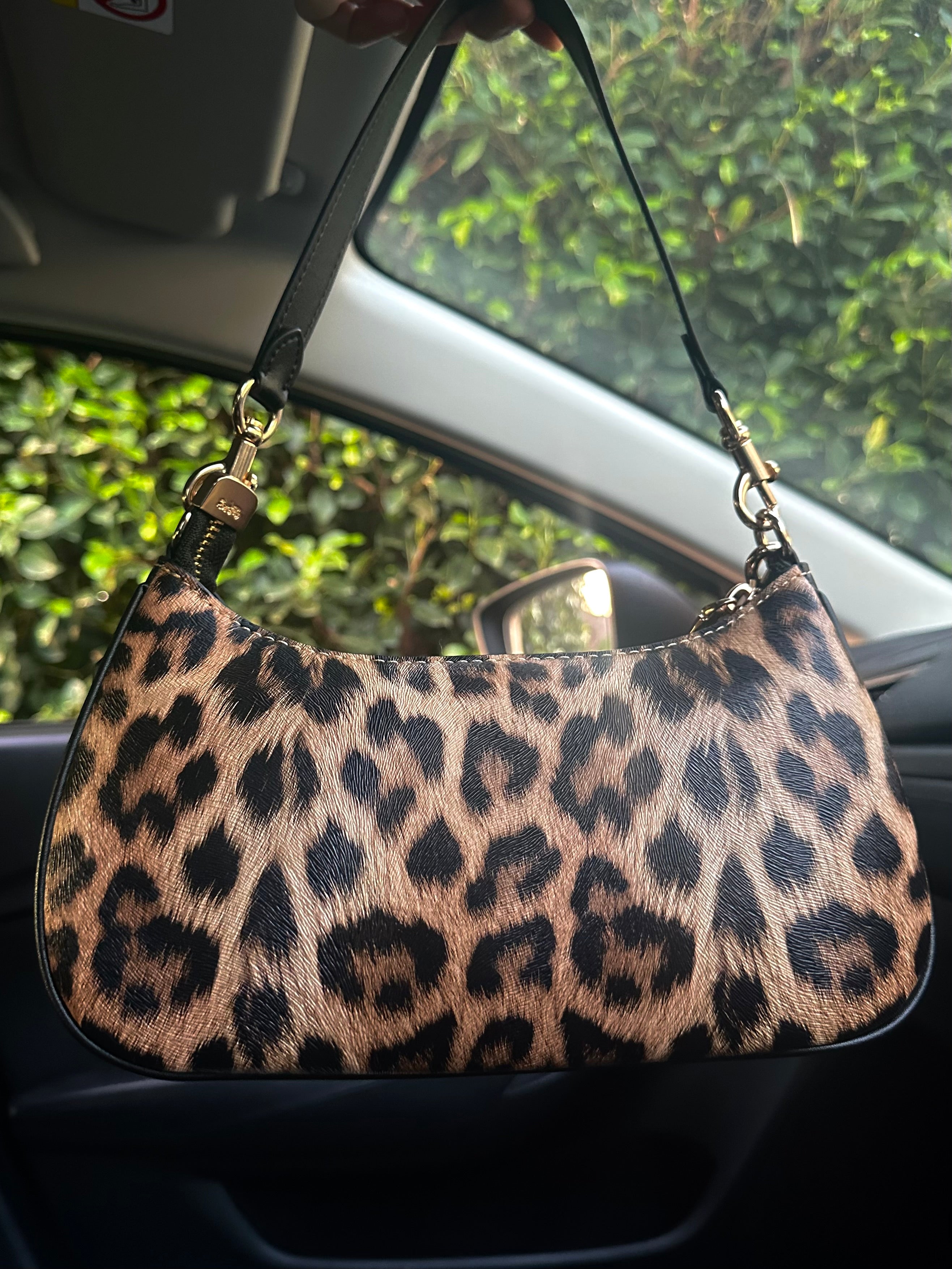 Teri Leopard Black Shoulder Handbag