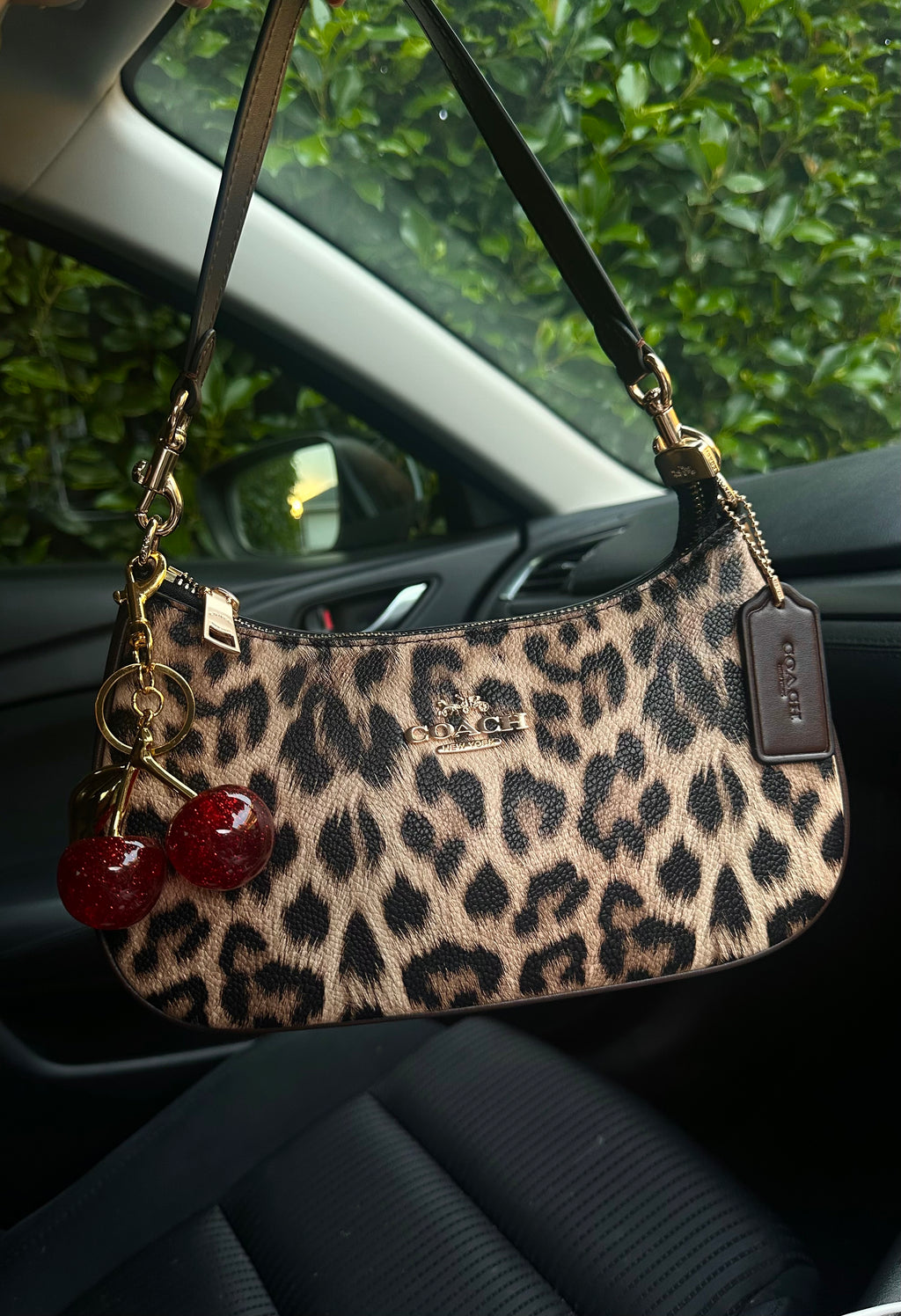 Teri Leopard Mocha Brown Shoulder Handbag