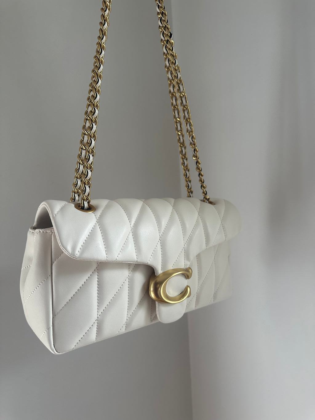 White leather Tabby 26 Bag