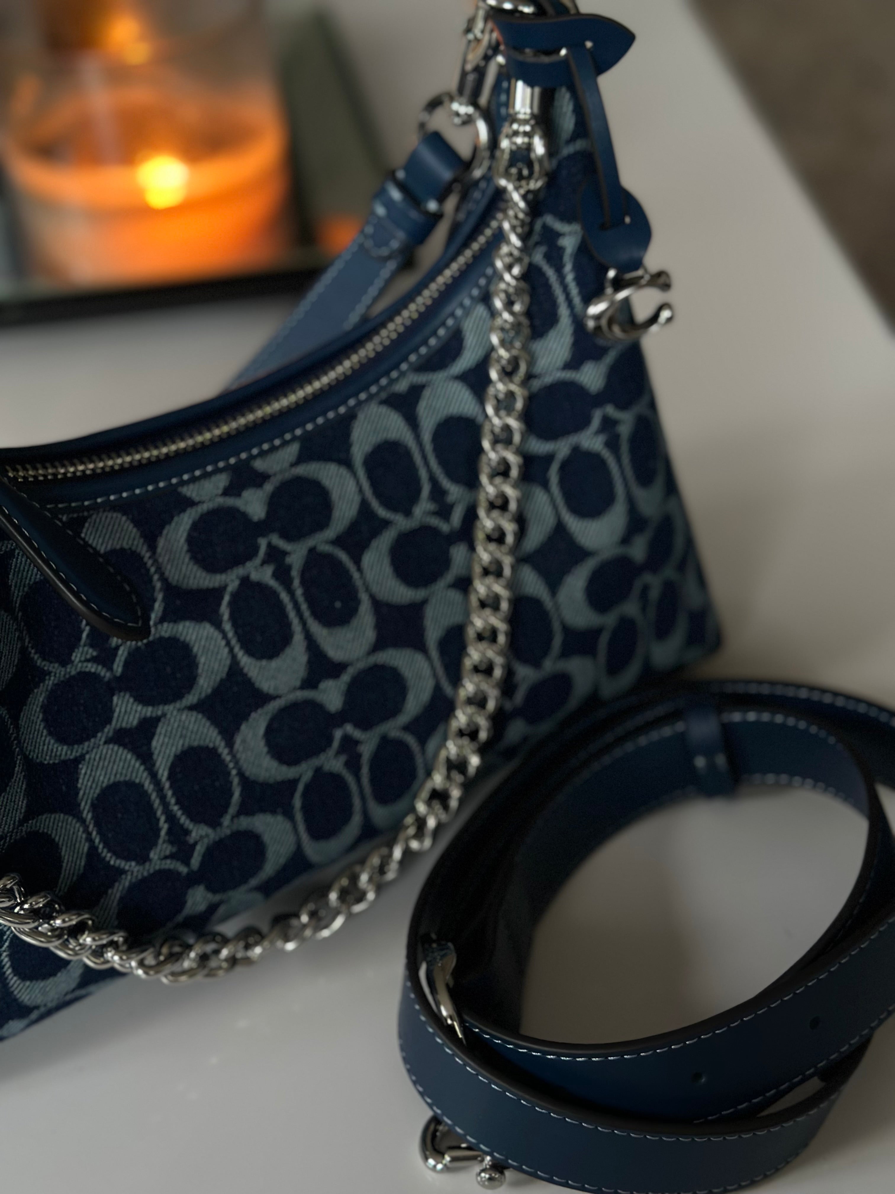 Juliet Shoulder Bag-Denim Jacquard
