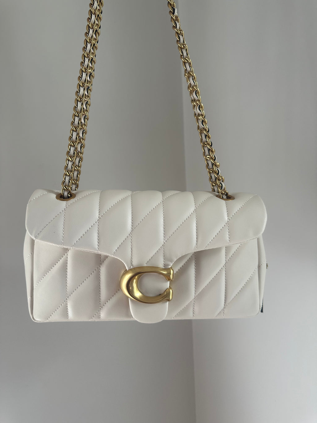 White leather Tabby 26 Bag