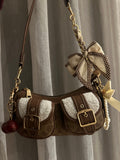 Ashton Shoulder Bag-Denim Brown