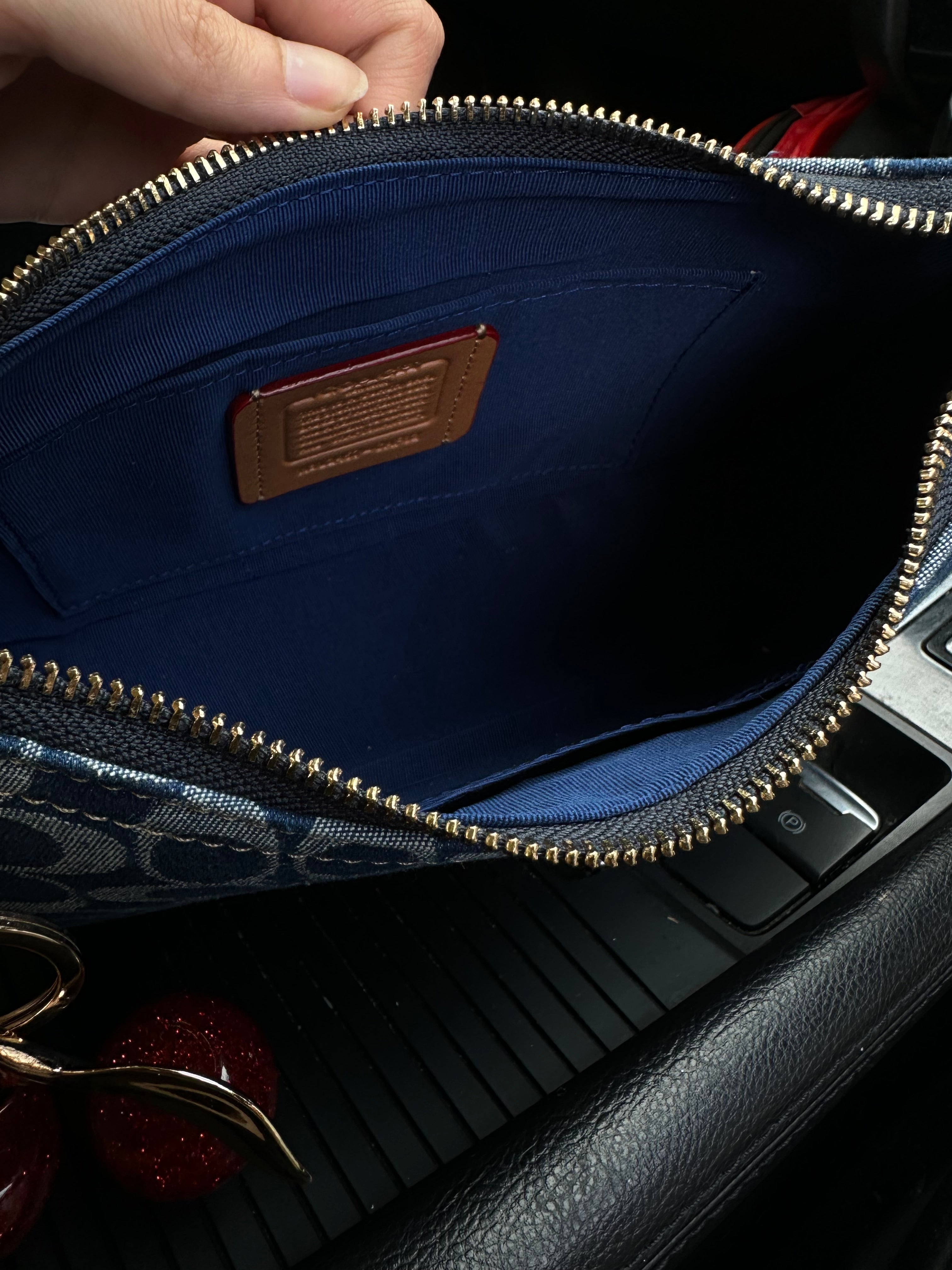 Teri Denim Shoulder Handbag