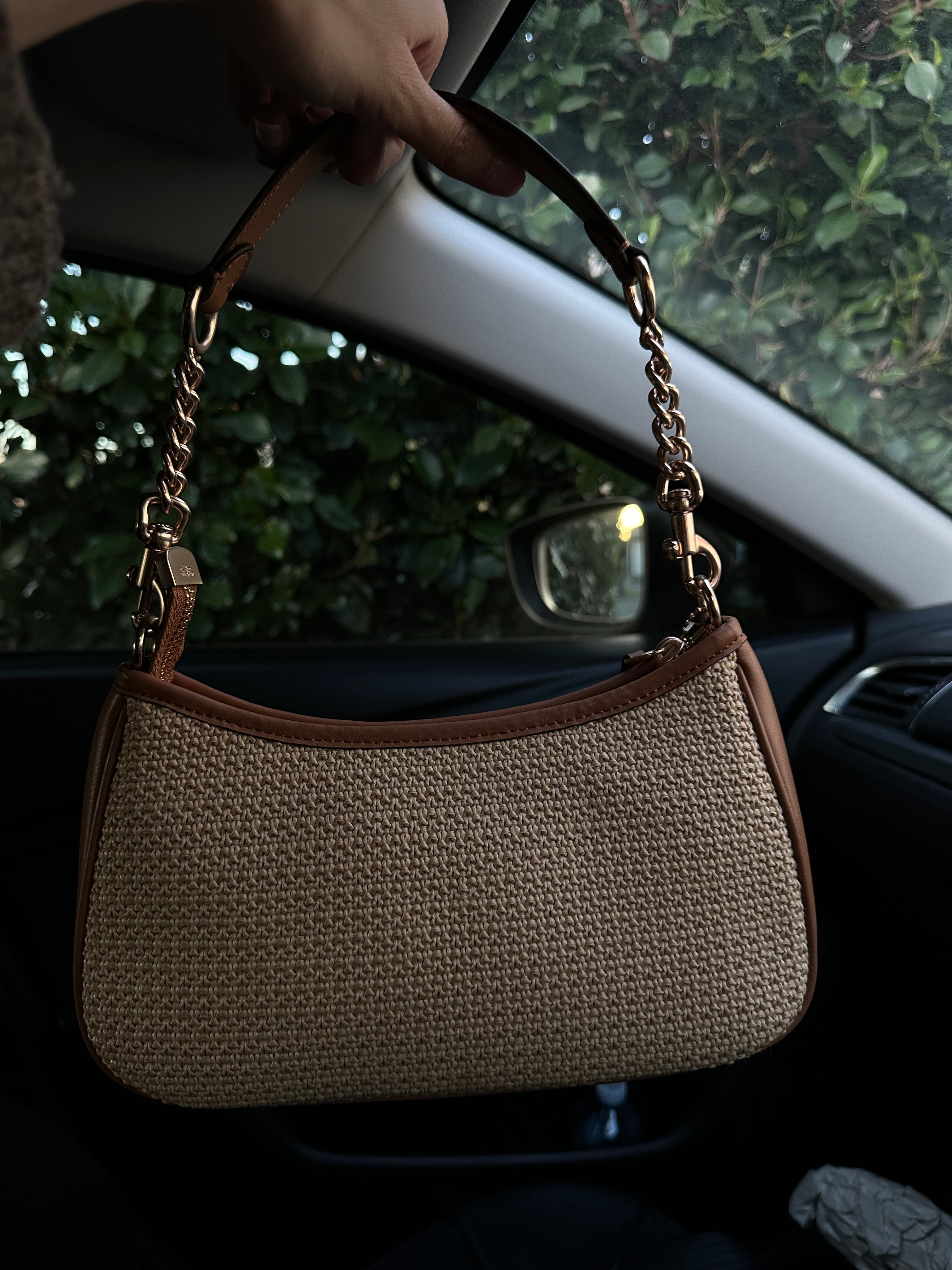 Beige brown Beach Teri Coach Shoulder Handbag