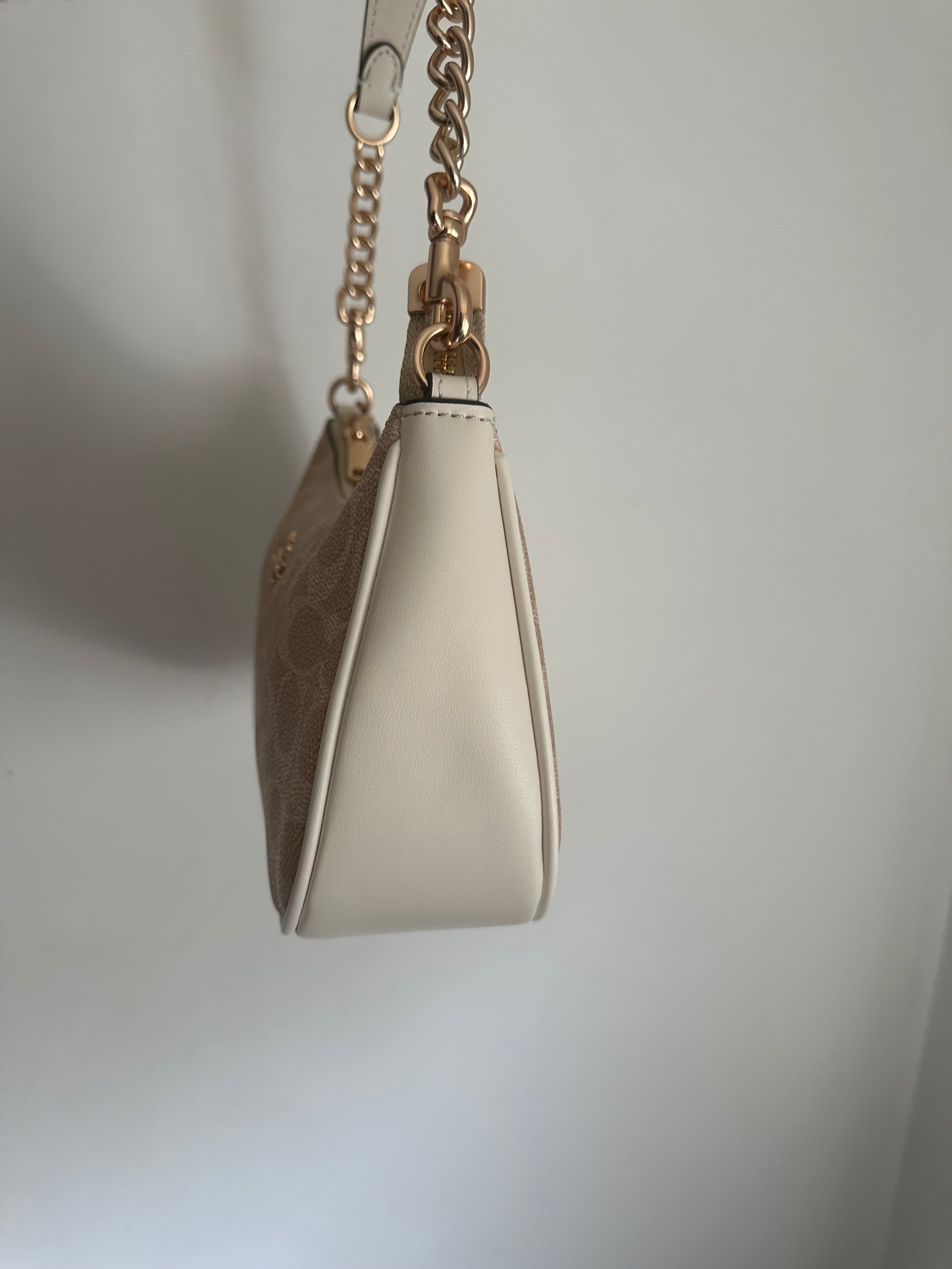 Beige cream Teri Coach Shoulder Handbag