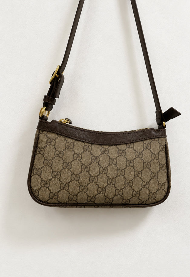 Vintage Monogram Canvas Shoulder Bag – Y2K Mini Handbag