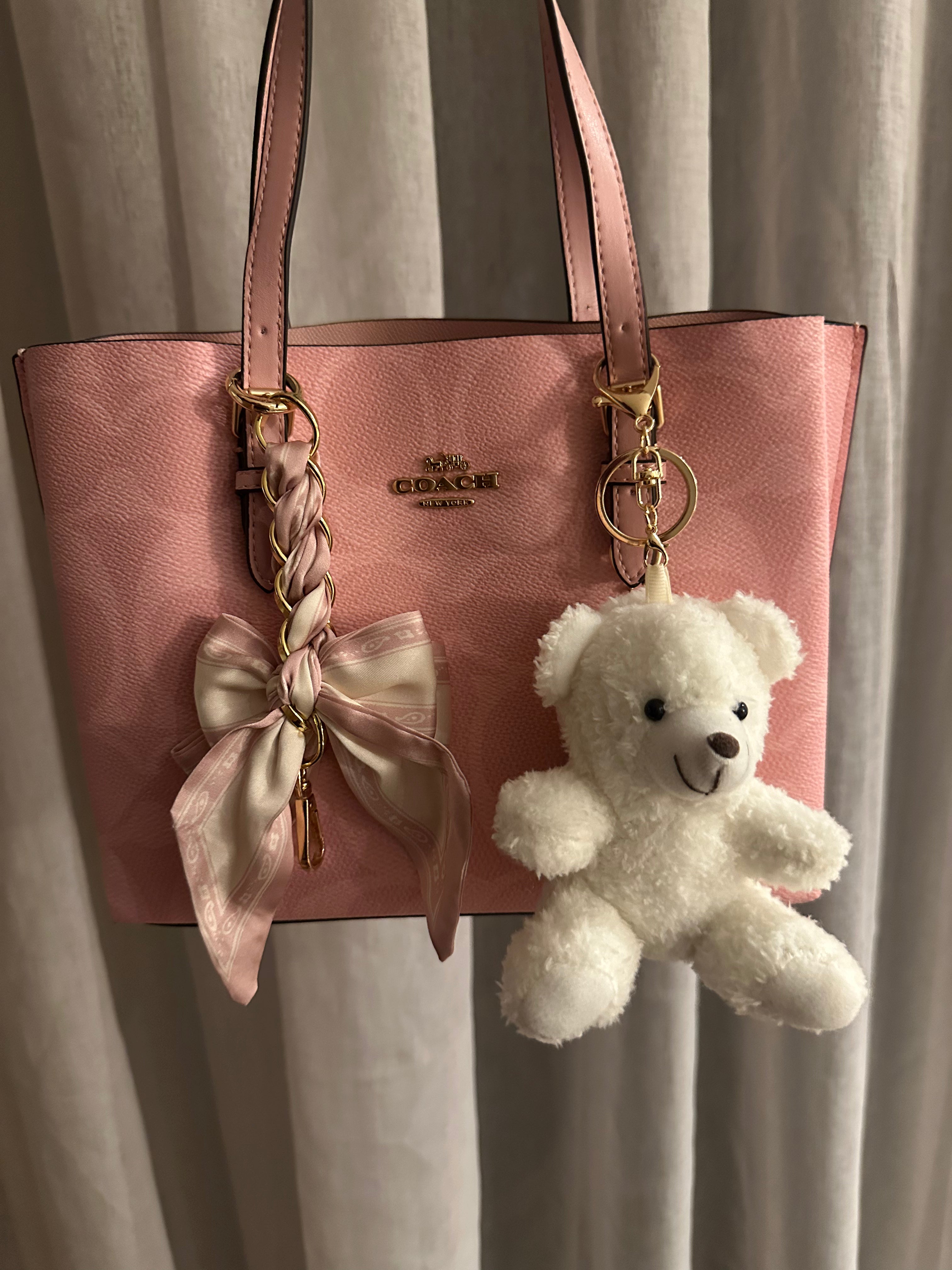 Pink Teri Coach Shoulder Handbag
