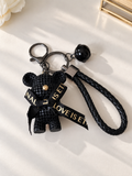 Black Teddy Bear Bag Charm Keychain