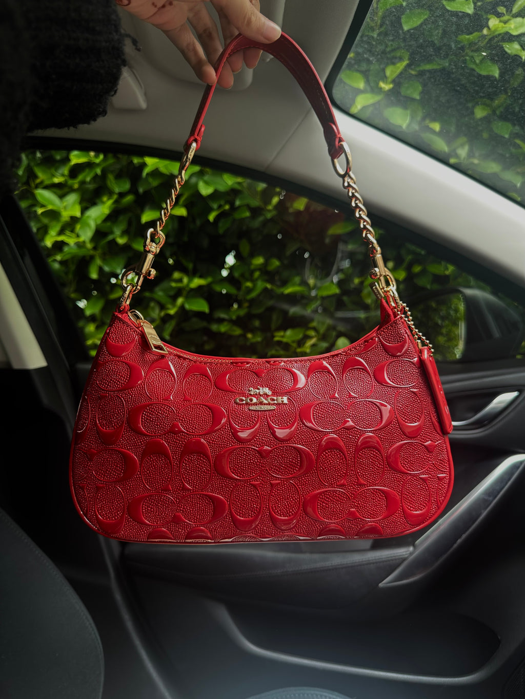 Glossy Red Teri Charmed bag